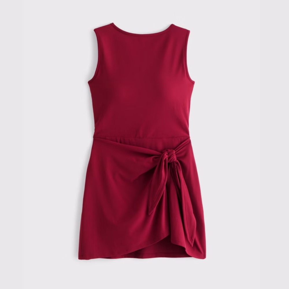 Abercrombie & Fitch Ypb Preloved Woman's Tie Game Dress Medium Petite Red